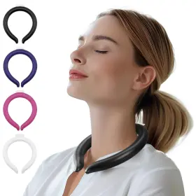 Str000038fe000s Stretton Reusable Neck Ring Coolers Ice Pack - Cooling Wrap Of 2 Black And White