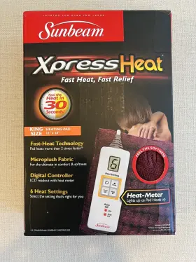 2013-912 Sunbeam Xpressheat Model Heating Pad Xl Gray 12 X 24