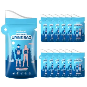 Sunburst 756499596448 12pcs Disposable Urine Bags 900ml Pee For Travel One Size Blue-12pcs