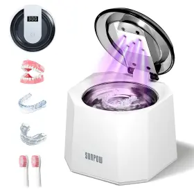 M9d3202-us Sunpow Ultrasonic Retainer Cleaner - 48khz Machine White