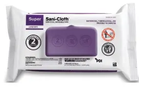 A22480 Super Sani-cloth Germicidal Disposable Large Wipe 8.2 Inch X 9.8 Pack Of 80
