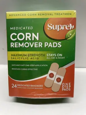 Sh10 Supreh 850042213025 Medicated Corn Remover Pads For Feet And Toes Salicylic Acid 24 Count New