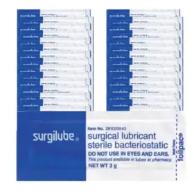 281020543 Surgilube New -surgilube Sterile Surgical Lubricant 3g. 144 Packets Exp 05-31-28