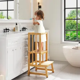 Hh-01 Swinskuad Bamboo Toddler Tower Kitchen Step Stool Natural