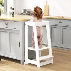 Hh-02 Swinskuad Kids Kitchen Step Stool For Toddlers Adjustable Height White