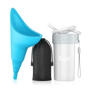 Jna-xbq-ft001 Syarme Female Urination Device Portable Reusable Urinal Funnel With L Blue