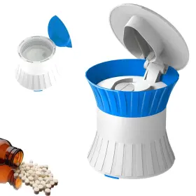 1p-qs8t-qrav Szredu Pill Crusher Fine Powder With Small Medicine Box 3-in-1 Blue