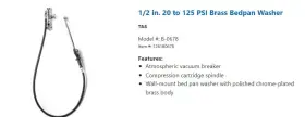 B-0678 T&s Brass Bedpan Washer