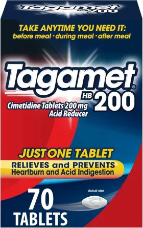 Tagamet 042037001292 Hb 200 Mg Cimetidine Acid Reducer And Heartburn 70 Count Pack Of 1