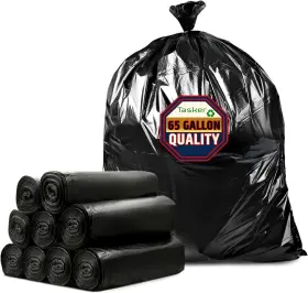 T7120 Tasker 65 Gallon Trash Bags Huge 120 1 Count Pack Of Black