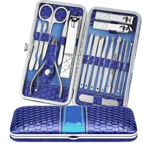 Teamkio 664248645821 18pcs Manicure Set Pedicure Nail Clippers Travel Hygiene Kit Stainle Teamkio 664248645821 18pcs Manicure Set Pedicure Nail Clippers Travel Hygiene Kit Stainle
