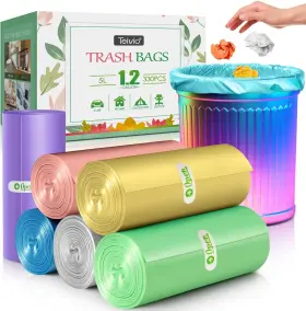 Teivio 795802412730 1.2 Gallon/330pcs Strong Trash Bags 1 Count Pack Of 330 Multicolor
