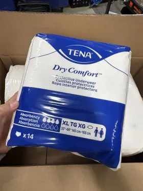 72424 Tena Dry Comfort Protective Underwear Xl White Adult Unisex 14 Count X3