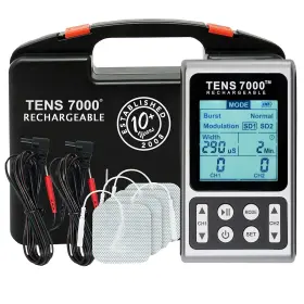 Dt7315 Tens 7000 Unit 4 Electrodes Rechargeable Muscle Stimulator Pain Relief Device