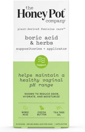 F8582 The Honey Pot Company 7 Day Boric Acid And Herbs Suppositories - Maintains