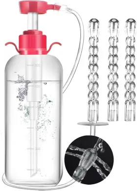 V1-4lga-wqcs Theclover Enema Kit For Colon Cleansing Anti Back-flow - Anal Douche With Handle And 3