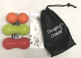 28067 Therapists Choice 3 Pack Peanut Ball Massage 4 Piece Set Green Orange Red