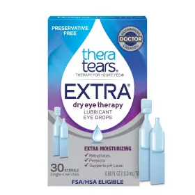Theratears 358790010304 Eye Drops Lubricating Extra Dry Therapy 30 Count Vials Eyes