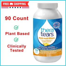 Theratears 885376832468 Eye Nutrition 1200mg Omega 3 Supplement 90 Count Softgels Relief