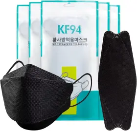 Kf94 Tohacom 744110241136 50/100 Pack Face Covers Color Mask Black 4-layer Independent Pac