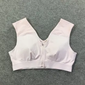 502632 Tommie Copper Shoulder Support Bra 2xl Pink Zip Front Znergy Womens Top