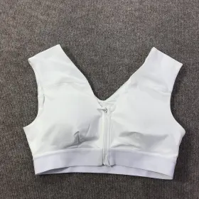 503561 Tommie Copper Shoulder Support Sports Bra Womens Large Zip Znergy Compression Gy