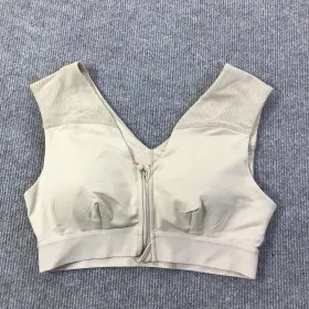 504537 Tommie Copper Shoulder Support Sport Bra Medium Activewear Zip Front Gym