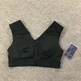 9004wr-0101 Tommie Copper Shoulder Support Sport Bra Medium Black Zip Activewear Gym Women