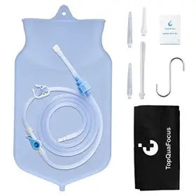Topquafocus 722737107837 2 Quart Silicone Enema Bag Kit For Colon Cleaning Coffee Reusable - 6.5