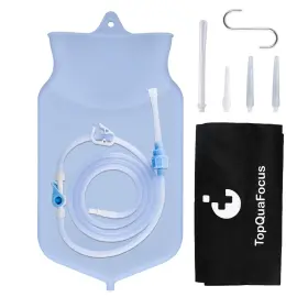 Topquafocus 769891360968 2 Quart Enema Bag Kit Clear Non-silicone For Coffee And Water Colon Cleanse B