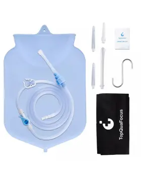 Topquafocus 769891361057 4 Quart Large Enema Bag Kit For Colon Cleaning Silicone Coffee Reusable