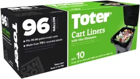 Gb096-r1000 Toter Emw6393359 96 Gallon Black 10 Count