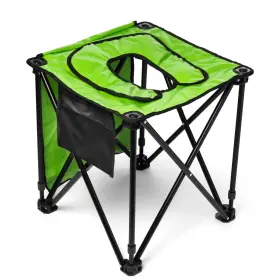 66946 Traveljohn Foldable Commode Chair - Portable Camping Toilet Standard Green