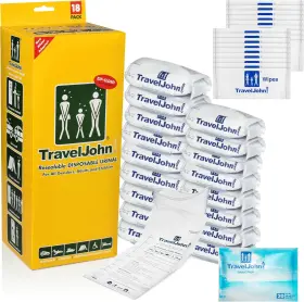 Tj1n-c Traveljohn Resealable Disposable Urinal For All Genders Adults And Children 18 Pack