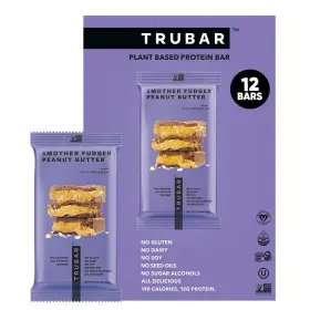 Trubar 859146006120 Protein Bar Vegan Peanut Butter 13g Fiber 12 Ct Smother Fudger Gluten