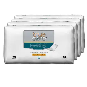 10001916 True Care 100 Count Ultra Heavy Absorbency Adult Bed Pad Disposable Underpads 30x36 Inch