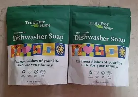 Truly Free 810078180937 Home Dishwasher Detergent Powder Natural Dish Soap 2 Bags