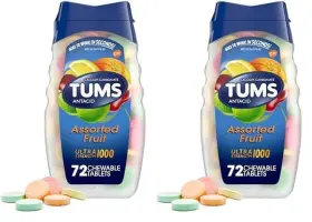 074565 Tums Antacid Chewable Tablets For Heartburn Relief 72 Count Pack Of 2