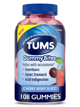 Tums 307663074226 Gummy Bites Dietary Supplement For Occasional Heartburn Relief Upset