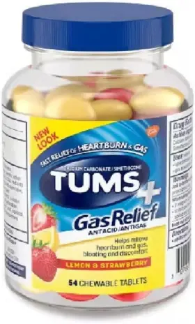 Tums 307667388589 Chewy Bites Chewable Antacid Tablets With Gas Relief Lemon &