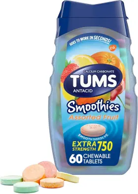 739287 Tums Smoothies Extra Strength Antacid Chewable Tablets 60 Count Pack Of 1