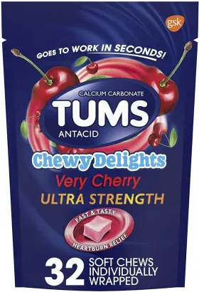 Tums 767674325784 Chewy Delights Soft Chews Very Cherry 2 Pack Of 32count By
