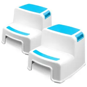 Tundras 724456486026 Two Step Kids Stools - 2 Pack Blue Child Toddler Safety Steps