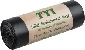 Tyi 756014972146 Upgrade Portable Toilet Bags For Camping 20 Count Pack Of 1 Black