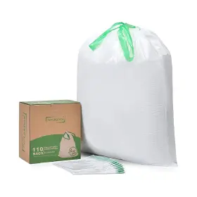 85634 Typlastics Tall Kitchen Drawstring Trash Bags 1 Count Pack Of 110 White