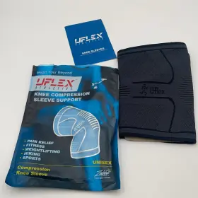Ks-blk-l-zz21-251215 Uflex Athletics Knee Compression Sleeve Large Black Reusable Washable Support Ks-blk-l-zz21-251215 Uflex Athletics Knee Compression Sleeve Large Black Reusable Washable Support