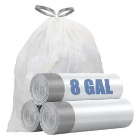 Yh-tba0708 Uhomeyuhao 8 Gallon Trash Bags - Medium Size 42 1 Count Pack Of White