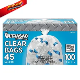 719956 Ultrasac - Recycling Bag 45 Gallon 1.1 Mil 100 Count Pack Of 1 Clear