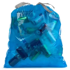 Ds30blt Ultrasac 20-30 Gallon 0.8 Mil Blue Drawstring Trash Bags - 30 Inch X 33