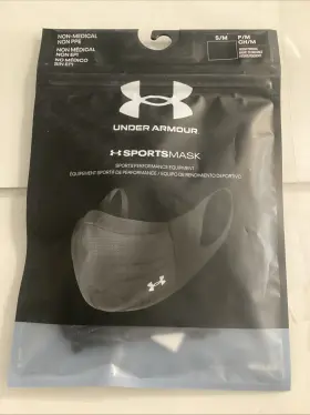 Under Armour 195253050558 Sports Mask Three Layer System Ua Unisex Black Size S / M
